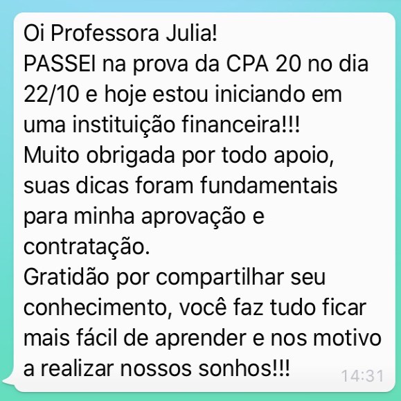 Depoimento de Aluno CPA 20