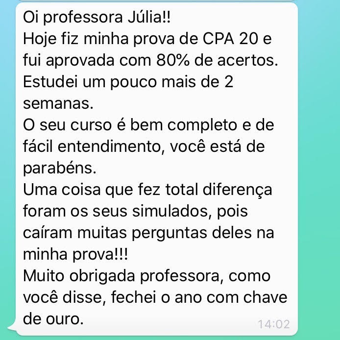 Depoimento de Aluno CPA 20